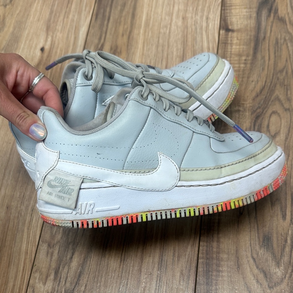 Nike Air Force 1 Low Gray and White Sneakers